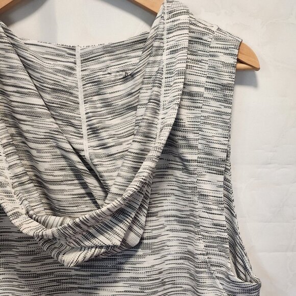 Rainbeau Curves‎ Hooded Tank Top Women's 14-16 Gray/White Striped Drawstring - Picture 8 of 11